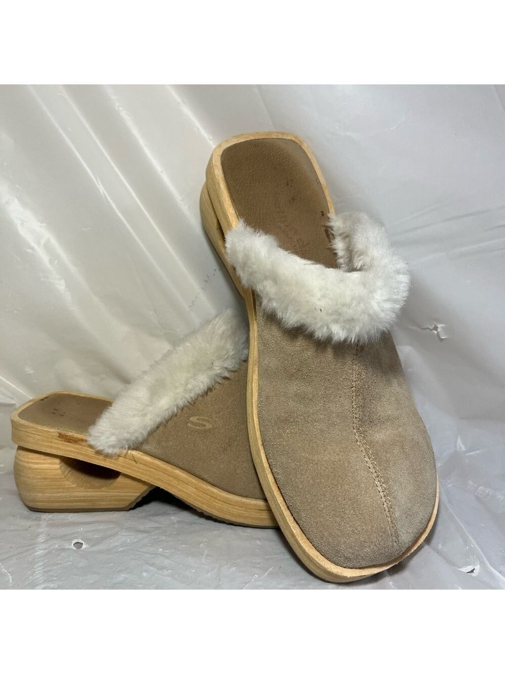 VTG 90’s Skechers Spirals Clogs Y2K Chunky Heel Platform Size 8 Wood Heel
